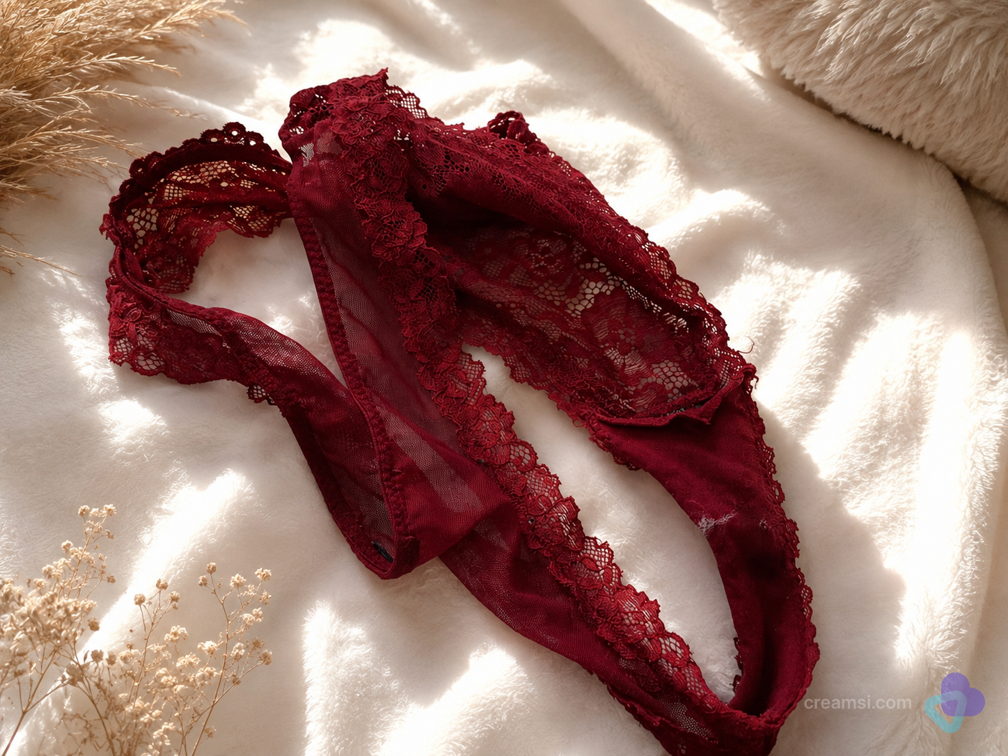 Roter Spitzen Slip 3 Tage getragen