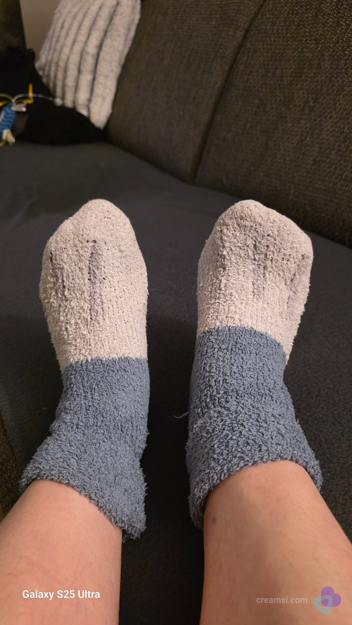 Blaue/weiße Socken